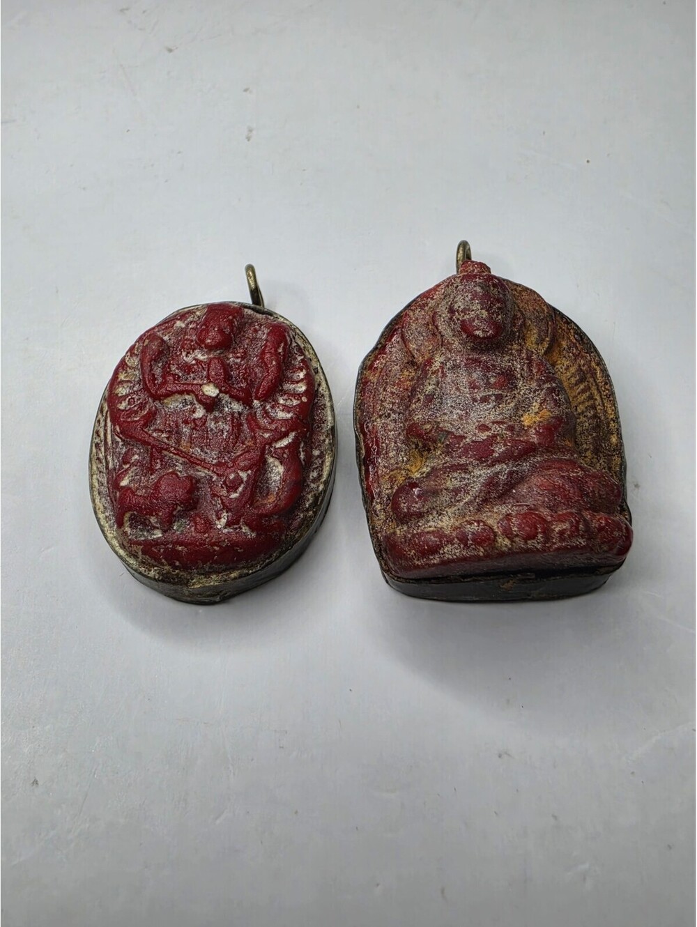 Old Tibet Clay Votive Buddha Talisman Pendant Lot